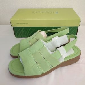 Grasshoppers Keds Size 10W Amelia III Green Slingback Fabric Women Sandal Shoes